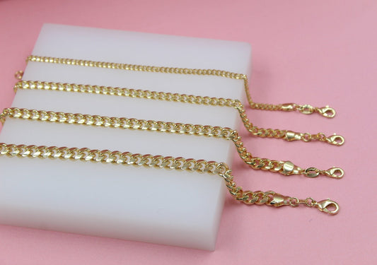 18K Gold Filled Diamond Cut Miami Cuban Bracelet (I417)(I420)