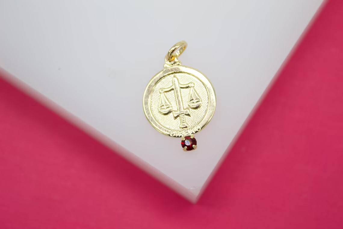 18K Gold Filled Medicine, Justice, Nurse, Engineering Pendant Charms With CZ Stone