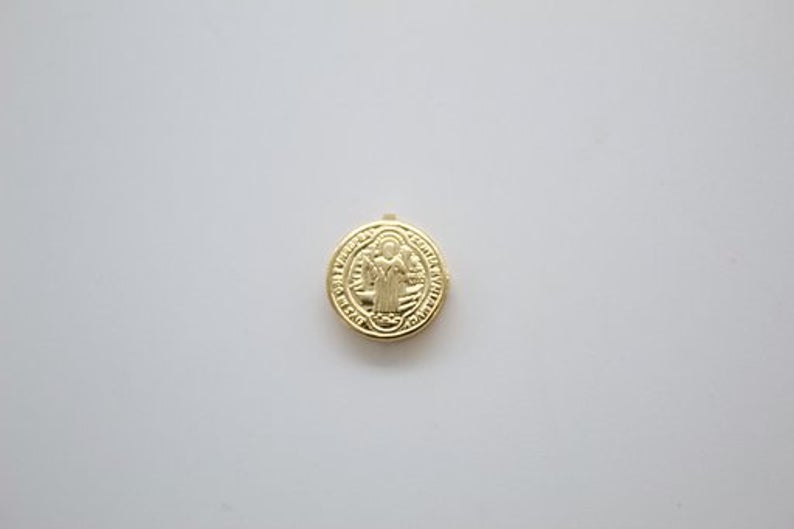Gold Saint Benedict charm (A249)