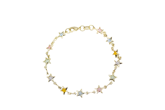 Multicolor Star CZ Stone Charm Bracelet