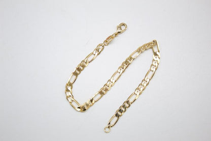 18K Gold Filled Figaro 4mm Link Chain Bracelet (I480)