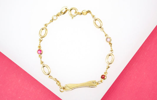 18K Gold Filled Ring Cz Bracelet With Plate