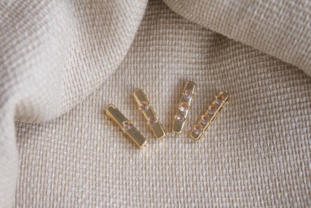 Beige CZ Hollow Block Pendant