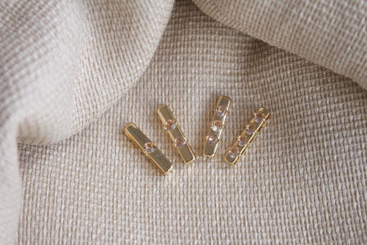 Beige CZ Hollow Block Pendant