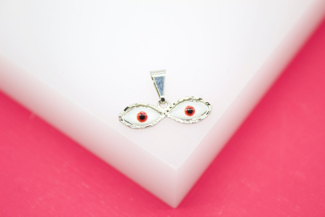 18K Gold Filled Small Evil Eyes Pendant Charms