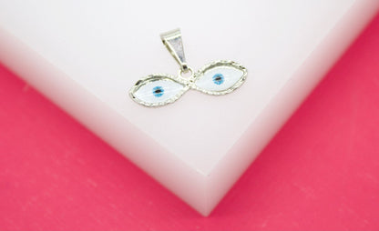 18K Gold Filled Small Evil Eyes Pendant Charms
