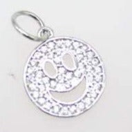 18K Gold Filled Happy Smile Face Charm Pendant With CZ Stones
