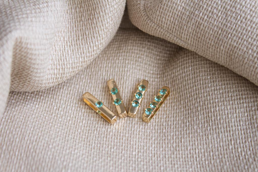 Light Green CZ Hollow Block Pendant