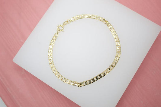 18K Gold Filled Cuban Link 3mm Chain Bracelet