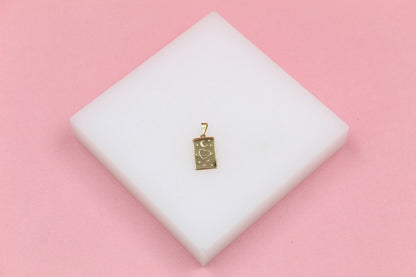 18K Gold Filled Heart Stars Moon Tag Pendant