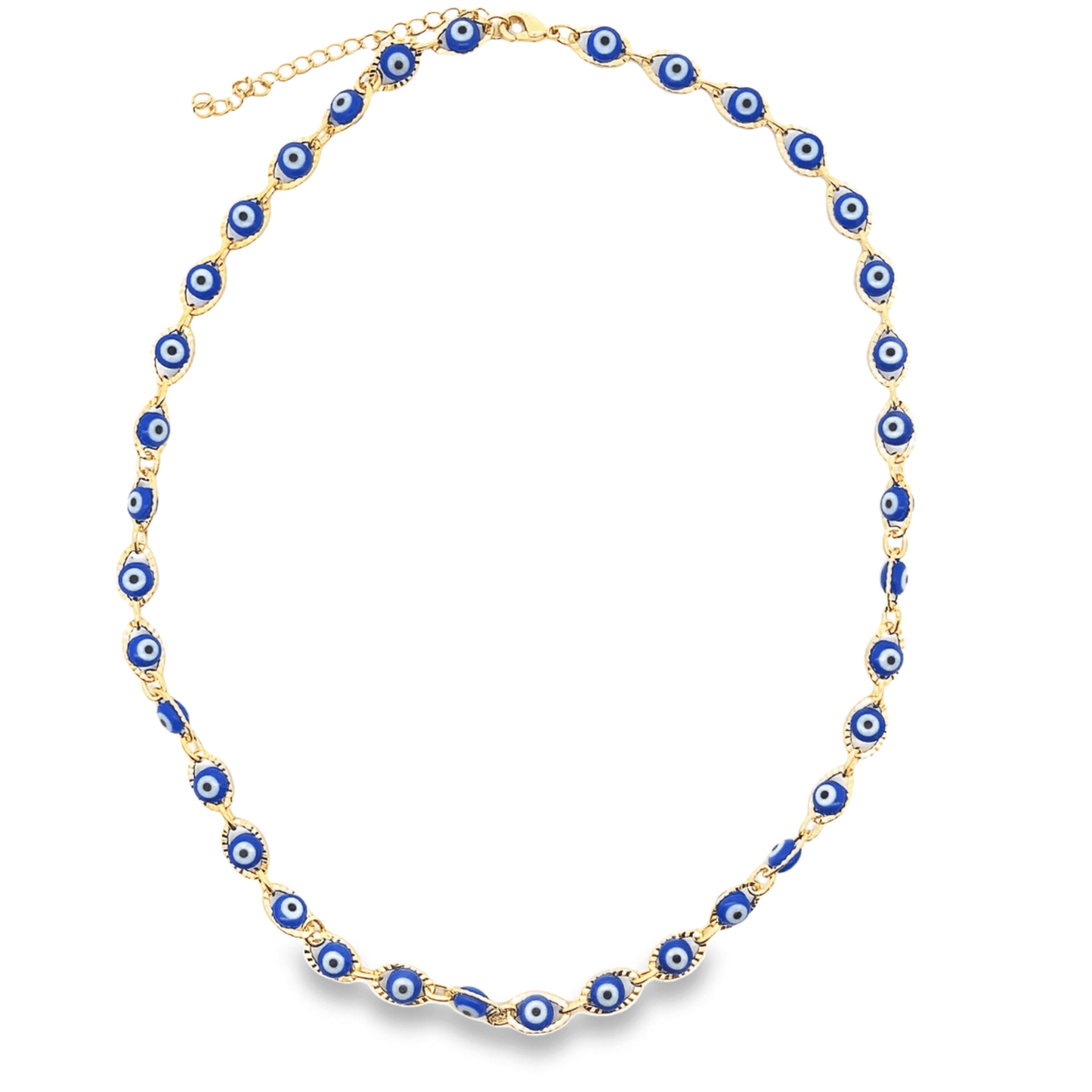 Textured Board Hollow Enamel Blue Evil Eye Protection Bracelet (H246)