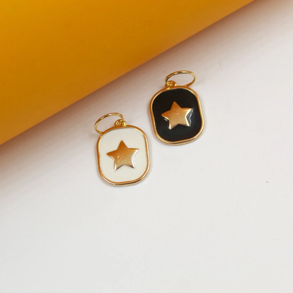 18K Gold Filled Enamel Pendant | Gold Star Charm Pendant
