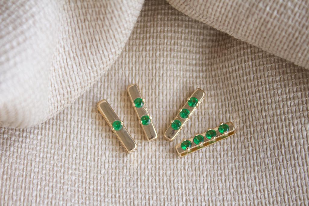Green CZ Hollow Block Pendant