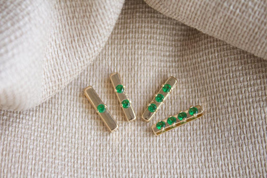 Green CZ Hollow Block Pendant