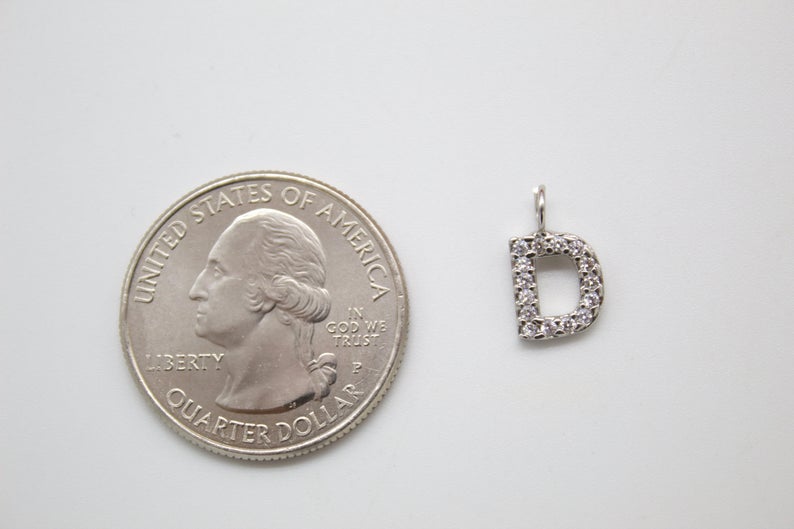 Shiny CZ Pave Initial Pendant