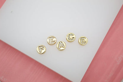 18K Gold Filled Initial Letter Name Pendants With CZ Stones