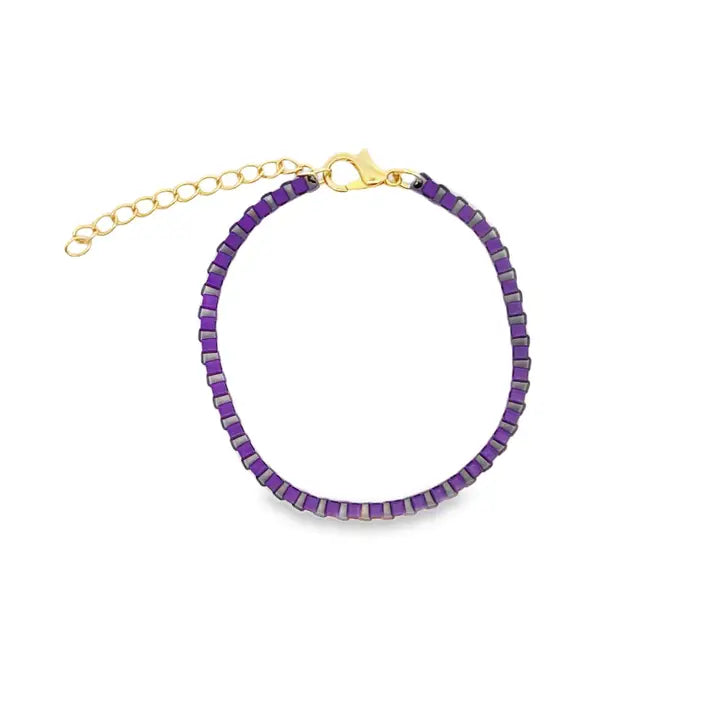 3mm Colorful Enamel Box Chain Bracelet