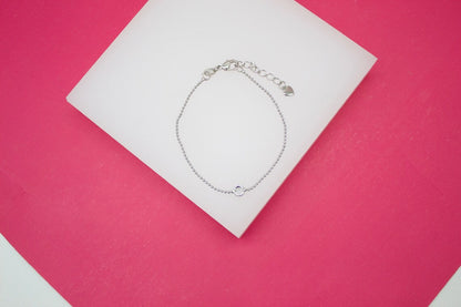 18K Gold Filled Dainty Ball Bracelet With Round CZ