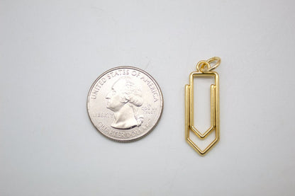 18K Gold Filled Paper Clip Pendant