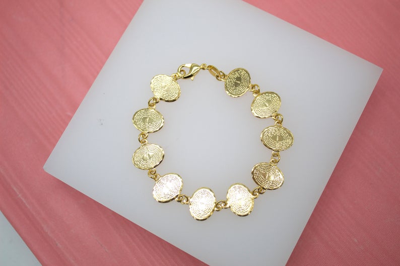 18K Gold Filled Prayer Charms Bracelet