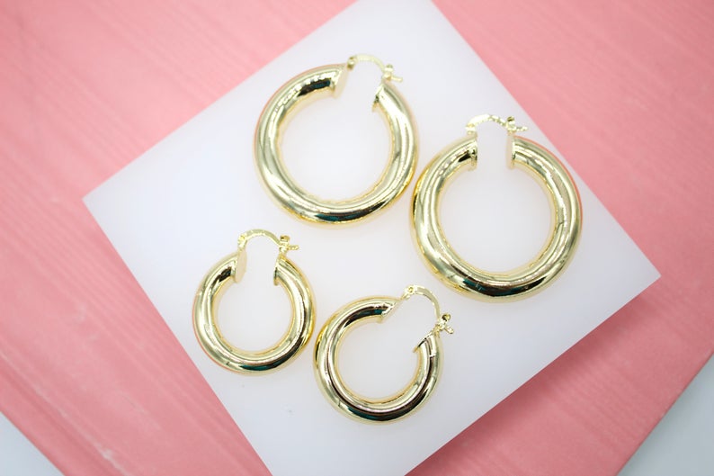 18K Gold Filled Thick Hoop Earrings (19)