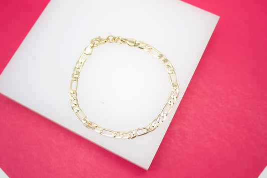 18K Gold Filled Figaro 4mm Chain Bracelet