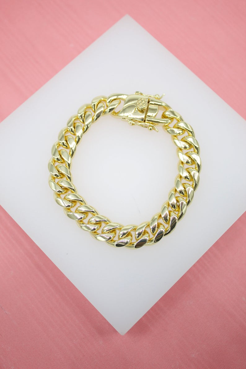 10mm Thick Curb Cuban Bracelet