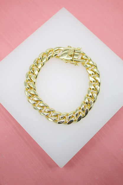 10mm Thick Curb Cuban Bracelet