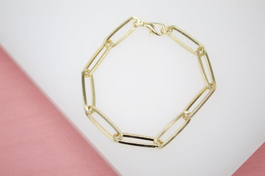 18K Gold Filled PaperClip Chain Bracelet