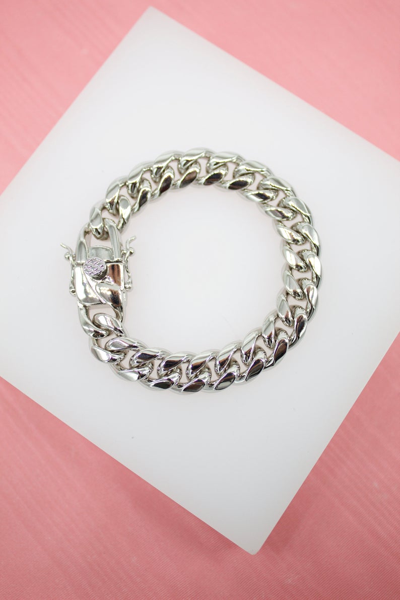 10mm Thick Curb Cuban Bracelet