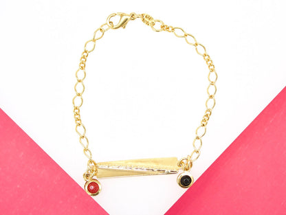 Gold Filled Designed Bracelet With Dangle Plate