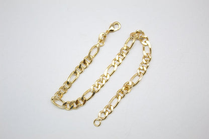 18K Gold Filled Figaro 5mm Link Chain Bracelet