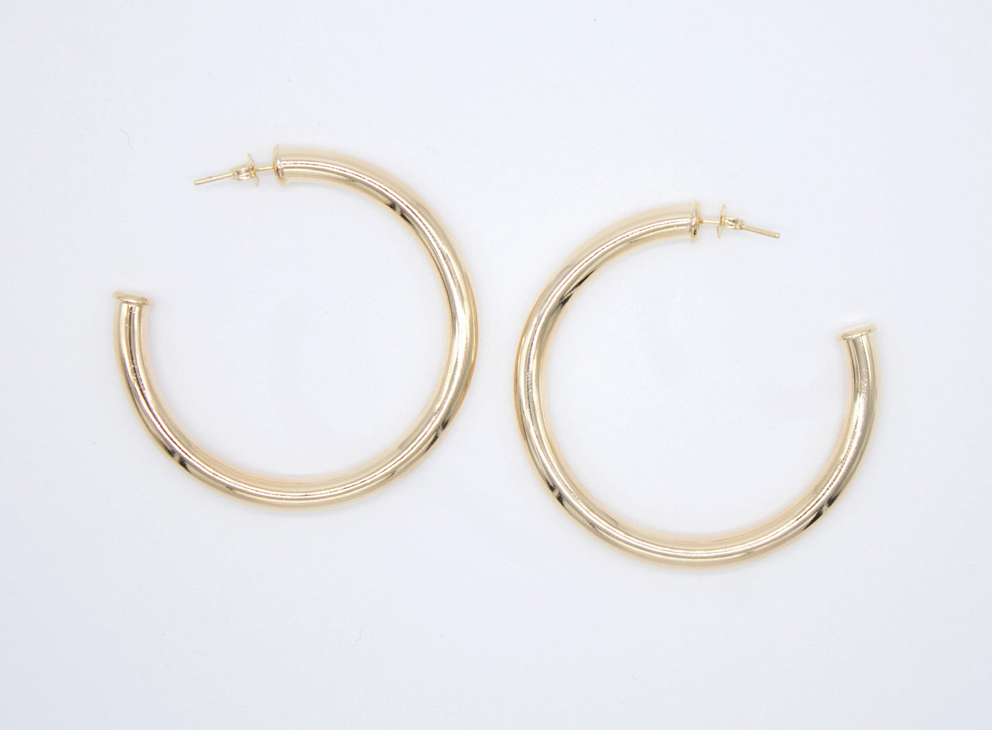 18K Gold Filled 4mm Open Stud Hoops Earrings