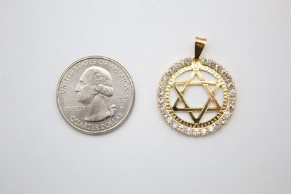 CZ Stone Star of David Pendant