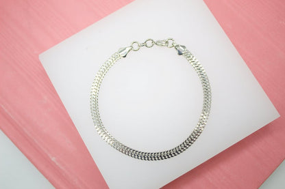18K Gold Filled Double Cuban Link 4mm Chain Bracelet