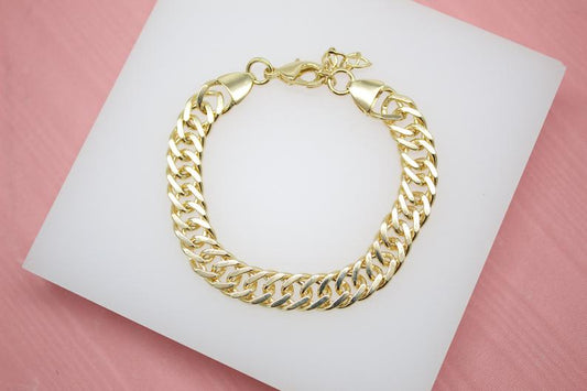 9mm Double Curb Cuban Link Bracelet Chain