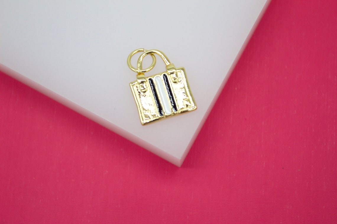 18K Gold Filled Designer Bag Pendant Charm