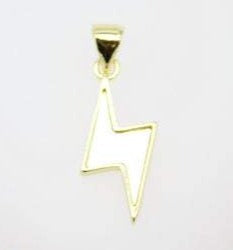 18K Gold Filled Mother Pearl Lightning Bolt Pendant