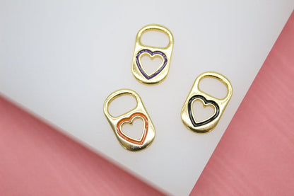 18K Gold Filled Soda Pull Tab Heart Shape Pendant