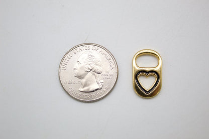 18K Gold Filled Soda Pull Tab Heart Shape Pendant