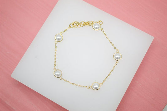 Pearl Rolo Chain Bracelet