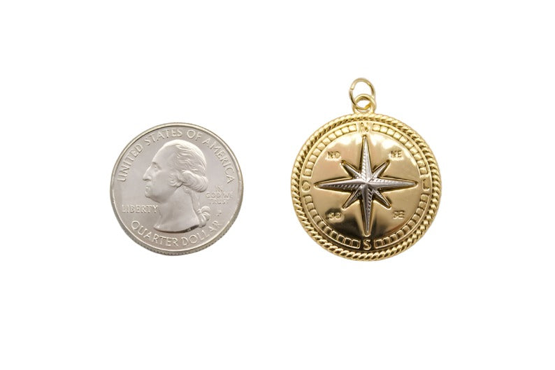 Ruffled Compass Pendant