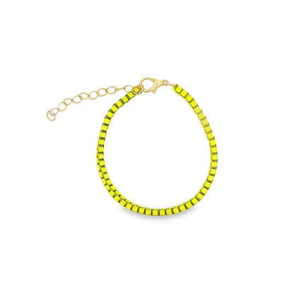 3mm Colorful Enamel Box Chain Bracelet