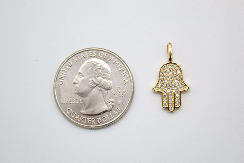 18K Gold Filled Hamsa Hand Pendant