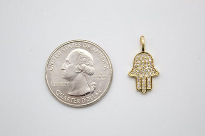 18K Gold Filled Hamsa Hand Pendant