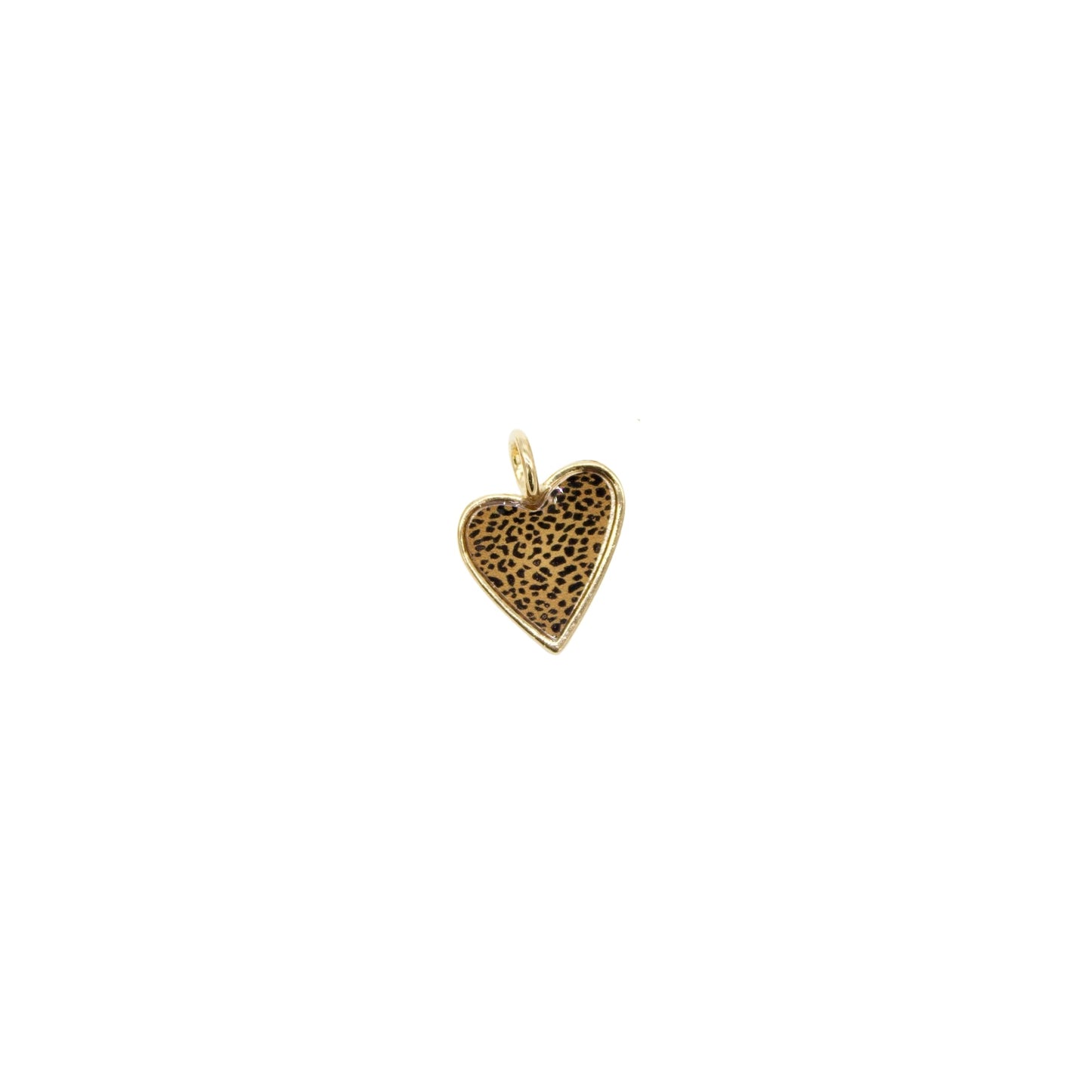 18K Gold Filled Zebra, Cheetah, Leopard, Dalmatian Print Heart Pendant