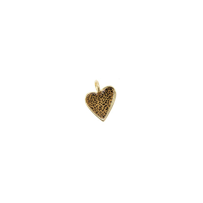 18K Gold Filled Zebra, Cheetah, Leopard, Dalmatian Print Heart Pendant