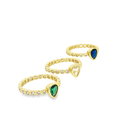 Teardrop and CZ Ring Band