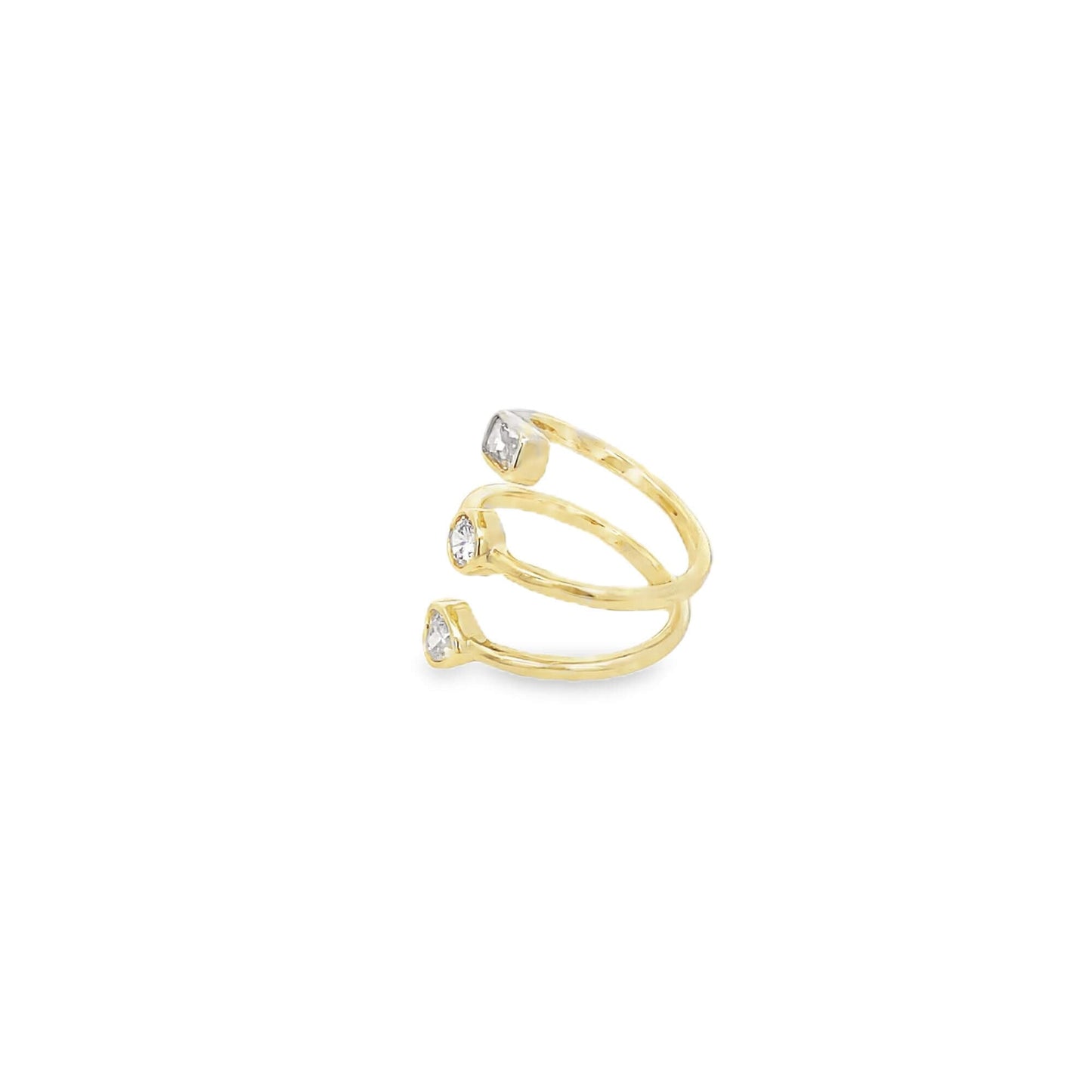 CZ Multi Shape Charms Wrap Ring