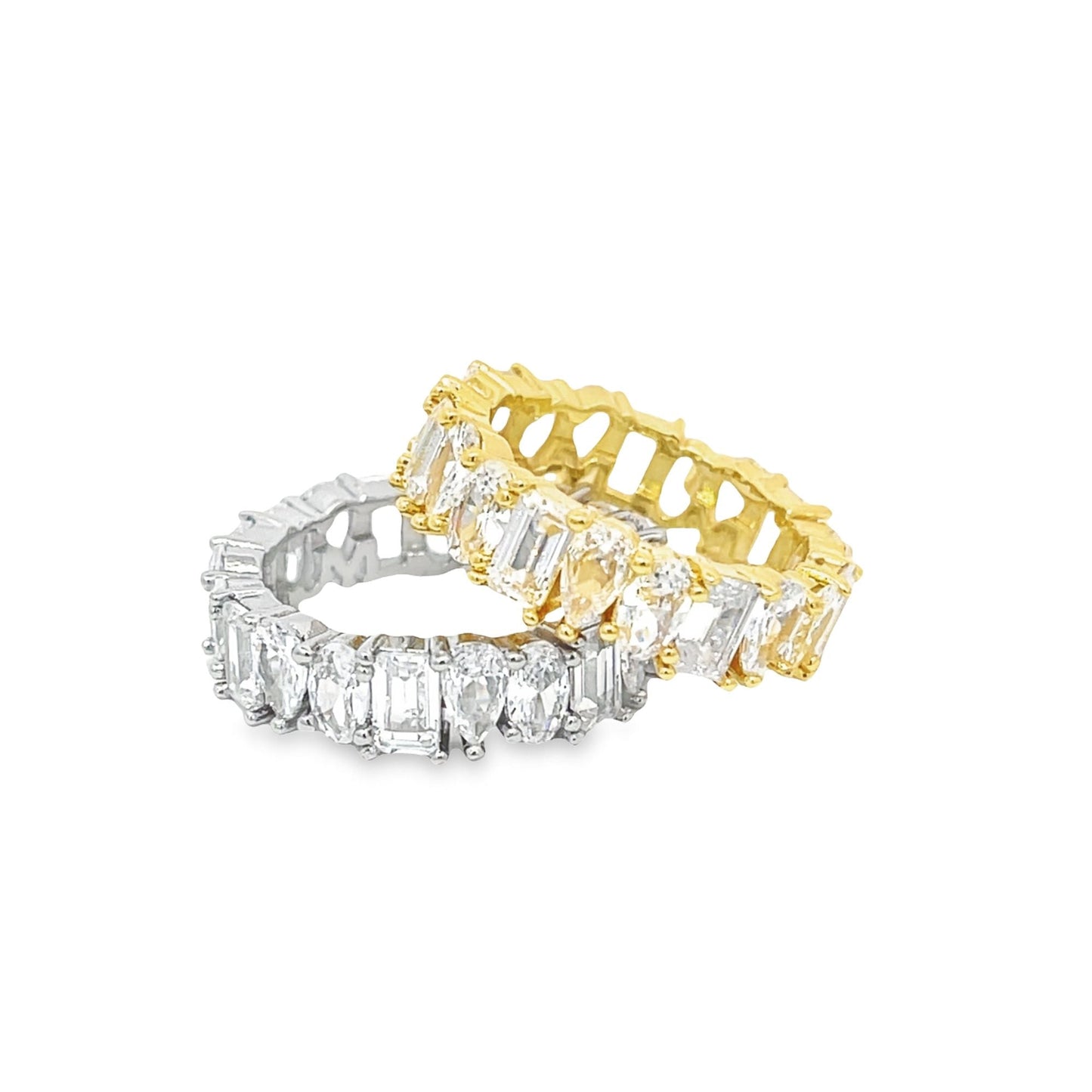 Abstract Shaped Clear CZ Ring